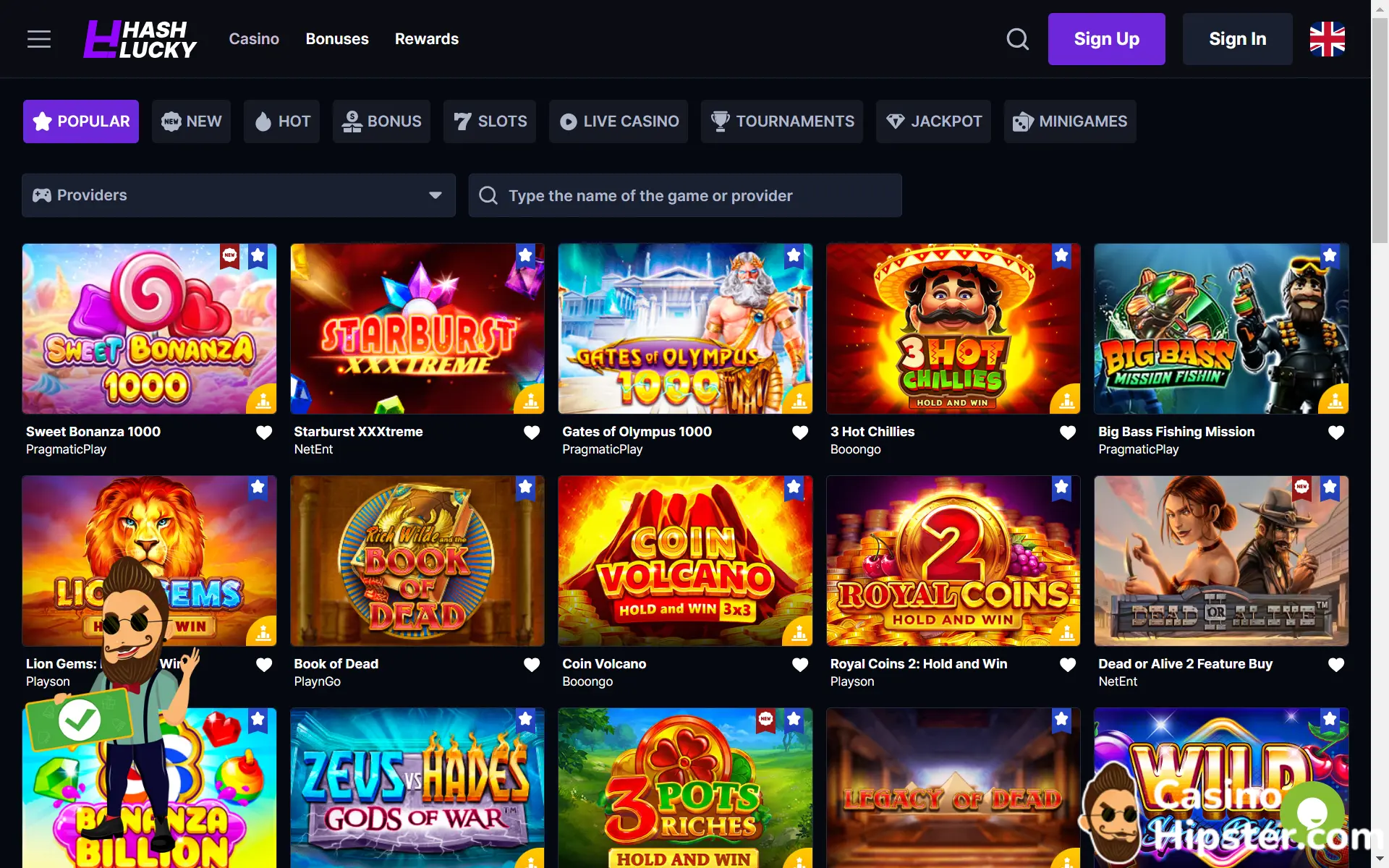 Hashlucky Casino Spiele 