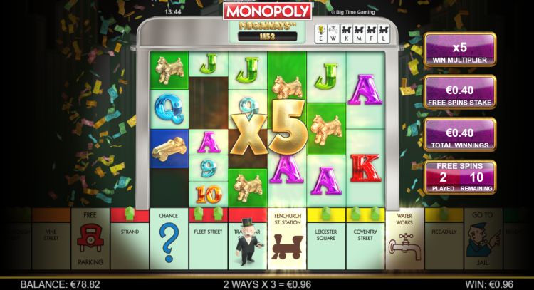 Monopoly Megaways slot big time gaming free spins