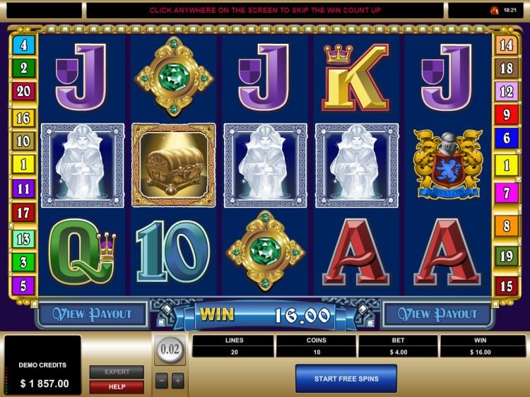 Lady of avalon slot machine wins