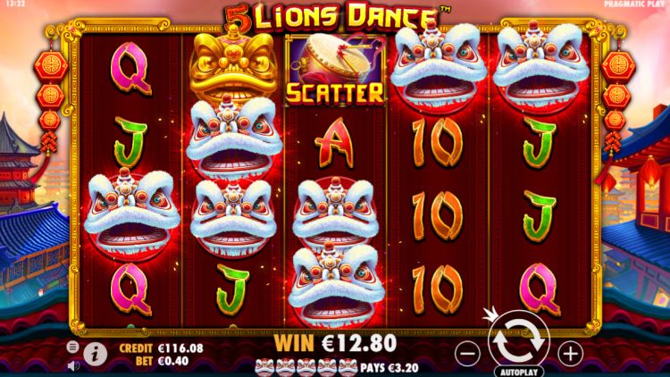 5 lions dance slot review pragmatic play big win