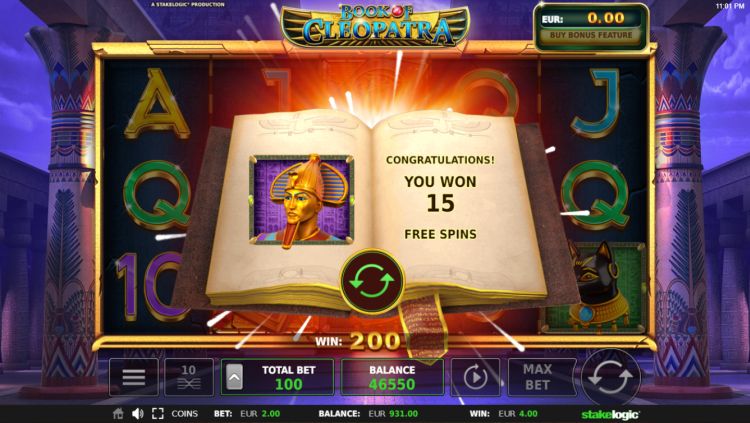 Book of Cleopatra slot review bonus win