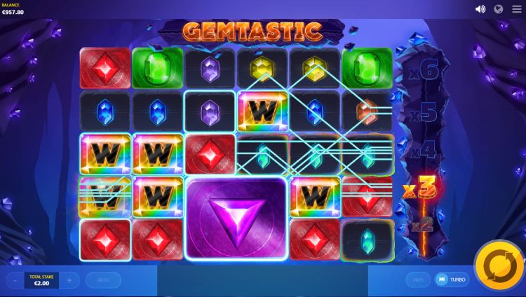 Gemtastic slot red tiger win wilds feature