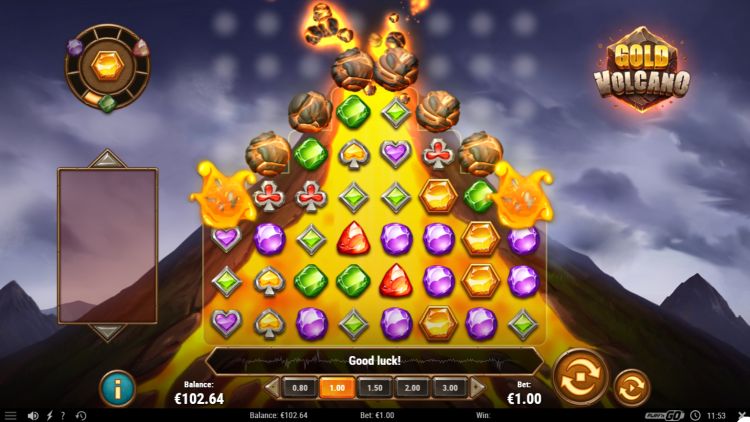 Gold Vulcano slot play n go feature win