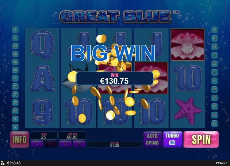Great Blue slot review Playtech big win