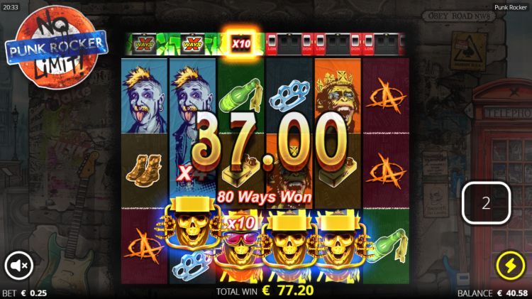 Punk Rocker slot review bonus big win