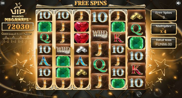 VIP branded megaways slot free spins