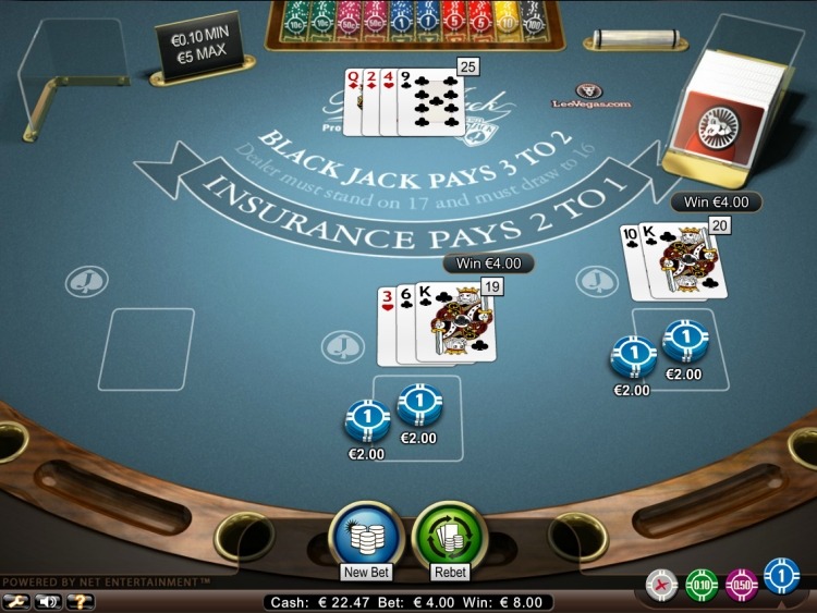blackjack pro low limit netent