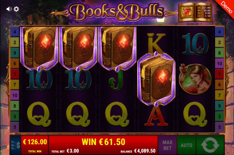 books-and-bulls-gamomat slot bonus trigger