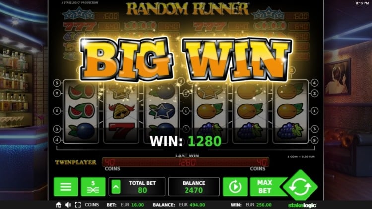 random runner slot review big win