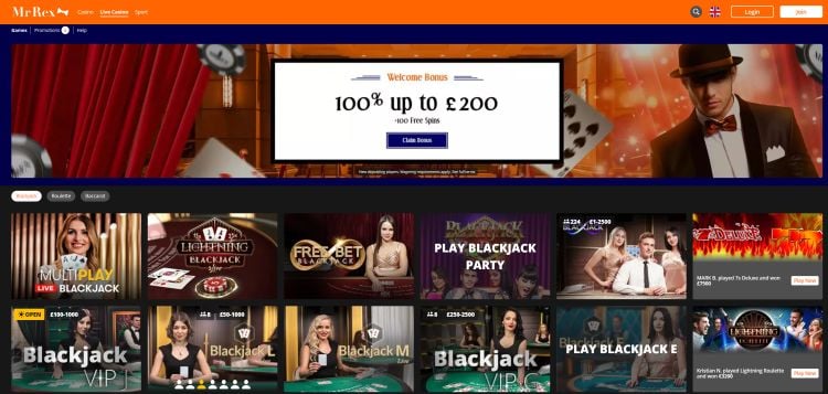 Mr rex review live casino