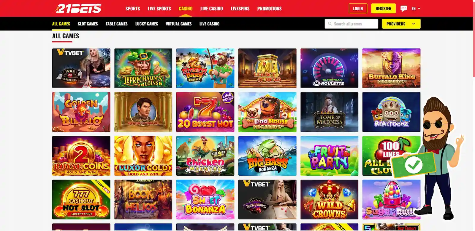 21Bets Casino Games