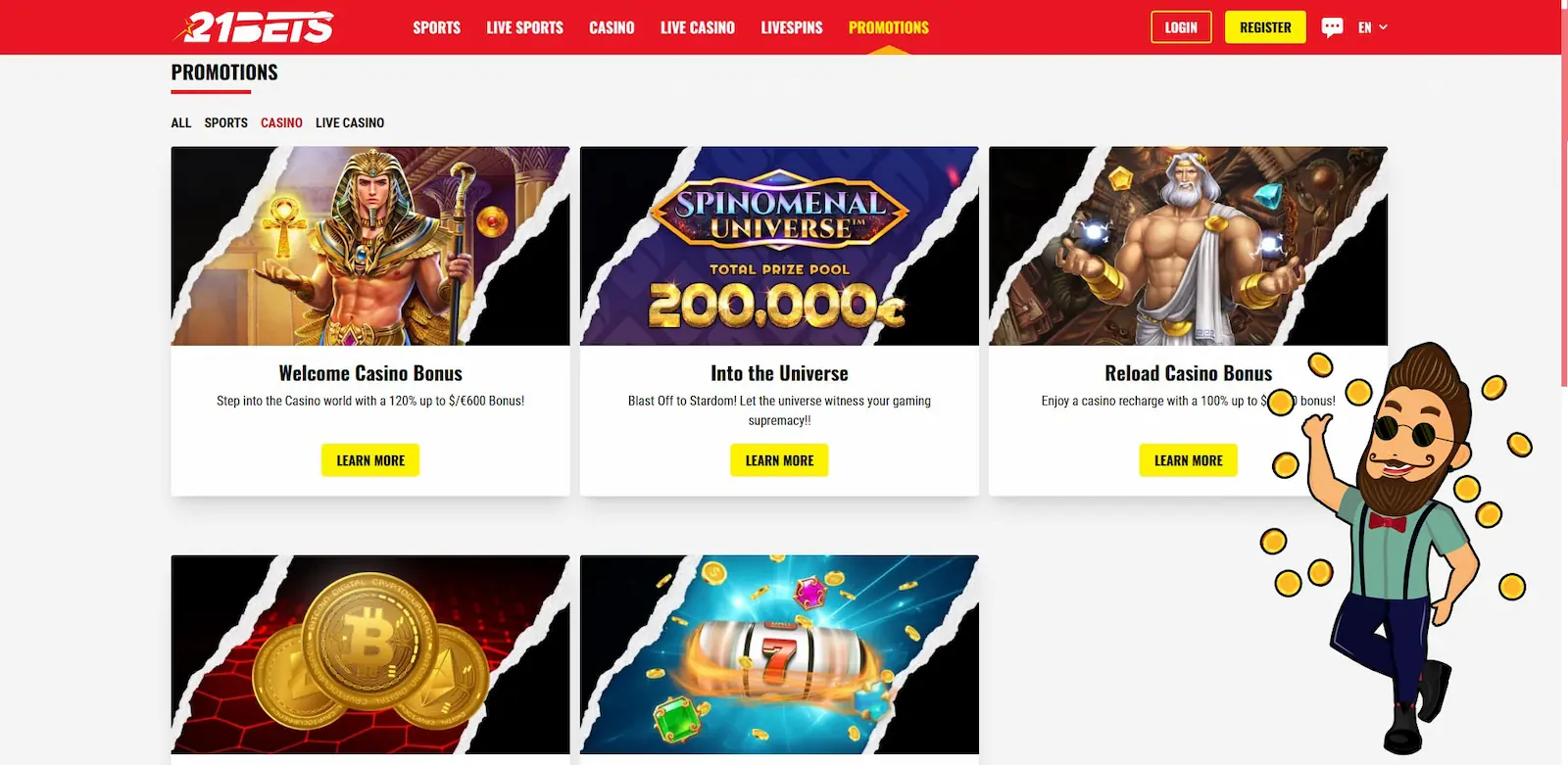 21Bets Casino Bonus