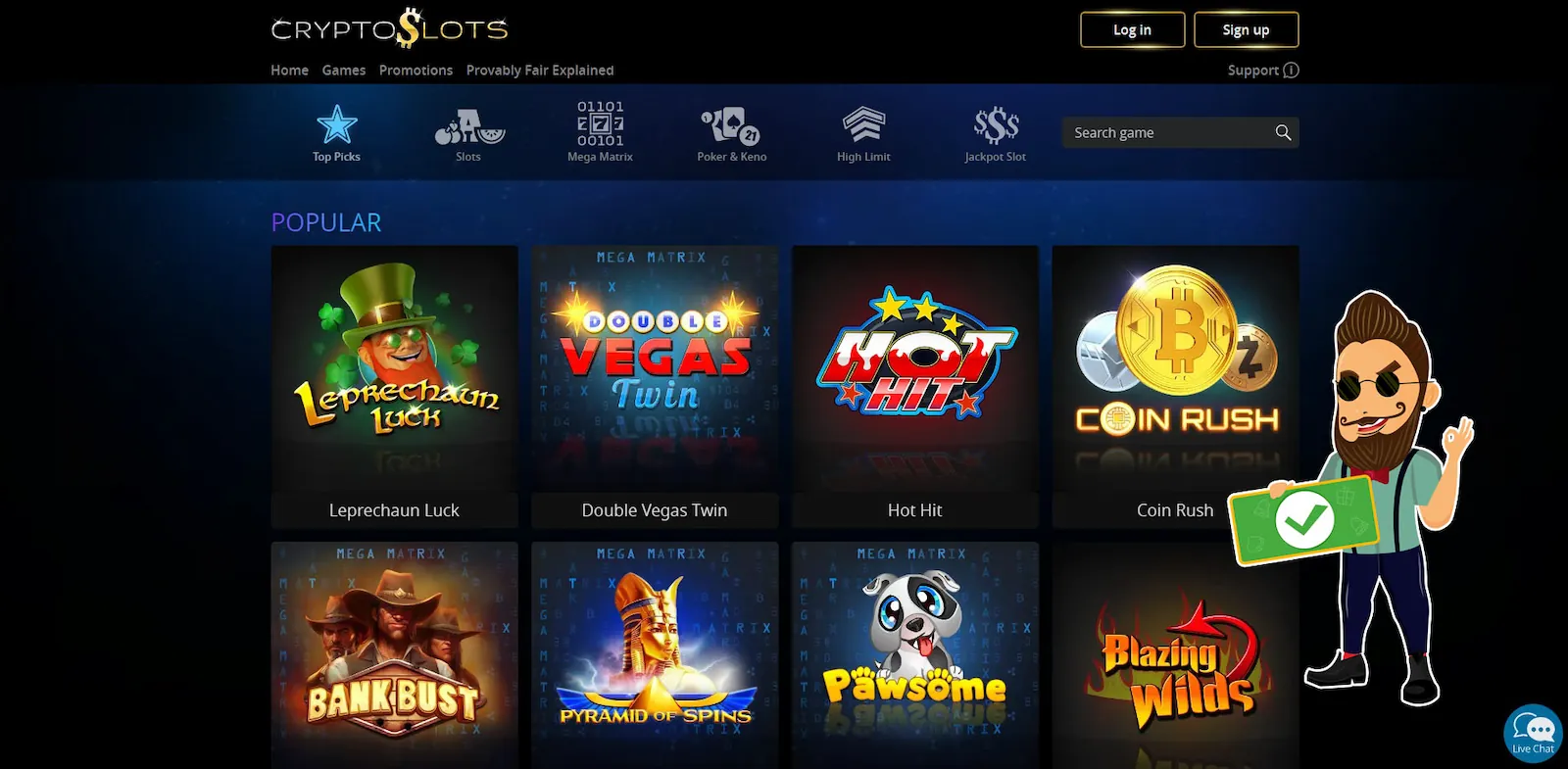 Casino Games Available At Cryptoslots