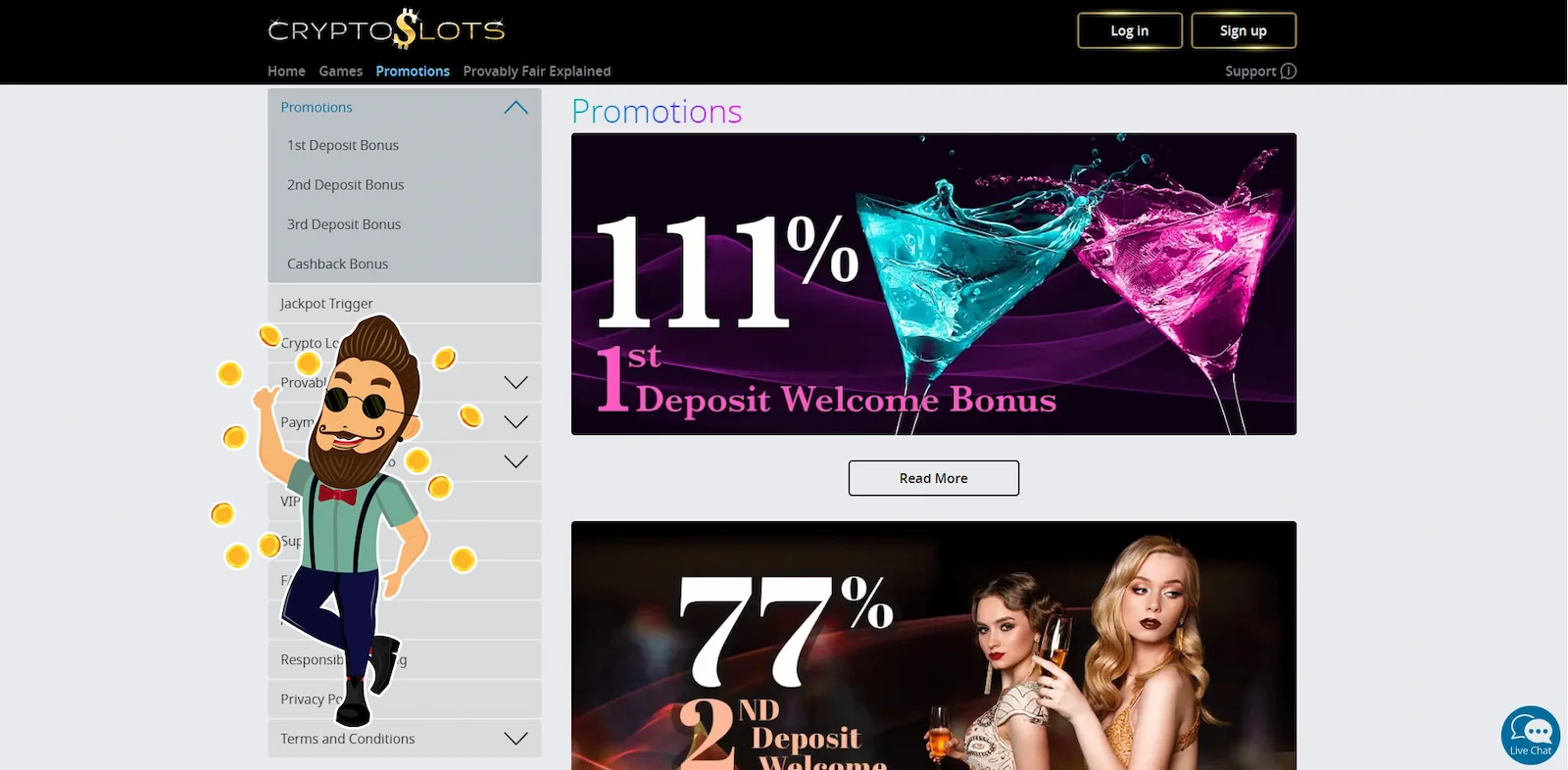 Casino Bonuses At Cryptoslots Casino