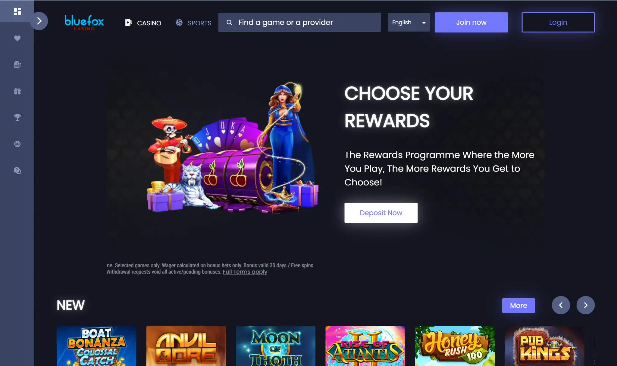 bluefox casino homepage
