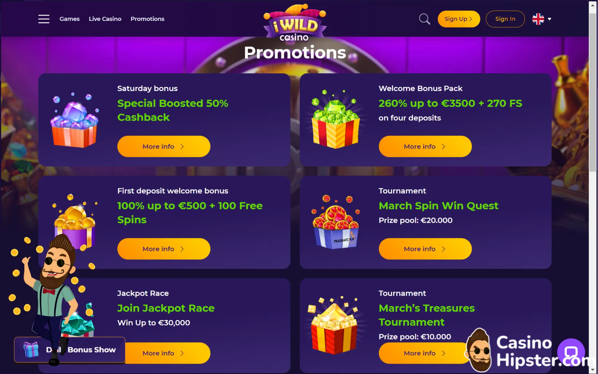 iWild Casino Bonuses