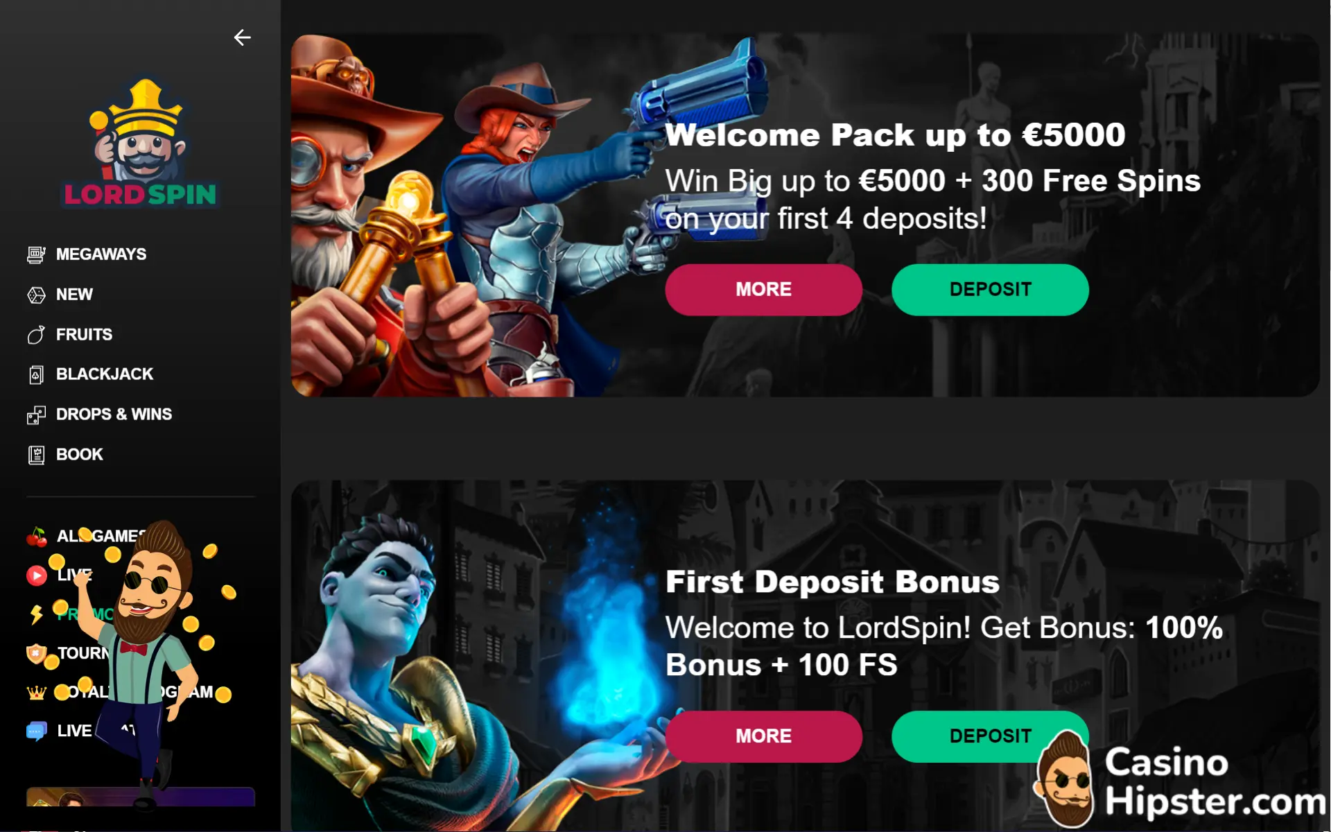 Lordspin Casino Bonuses