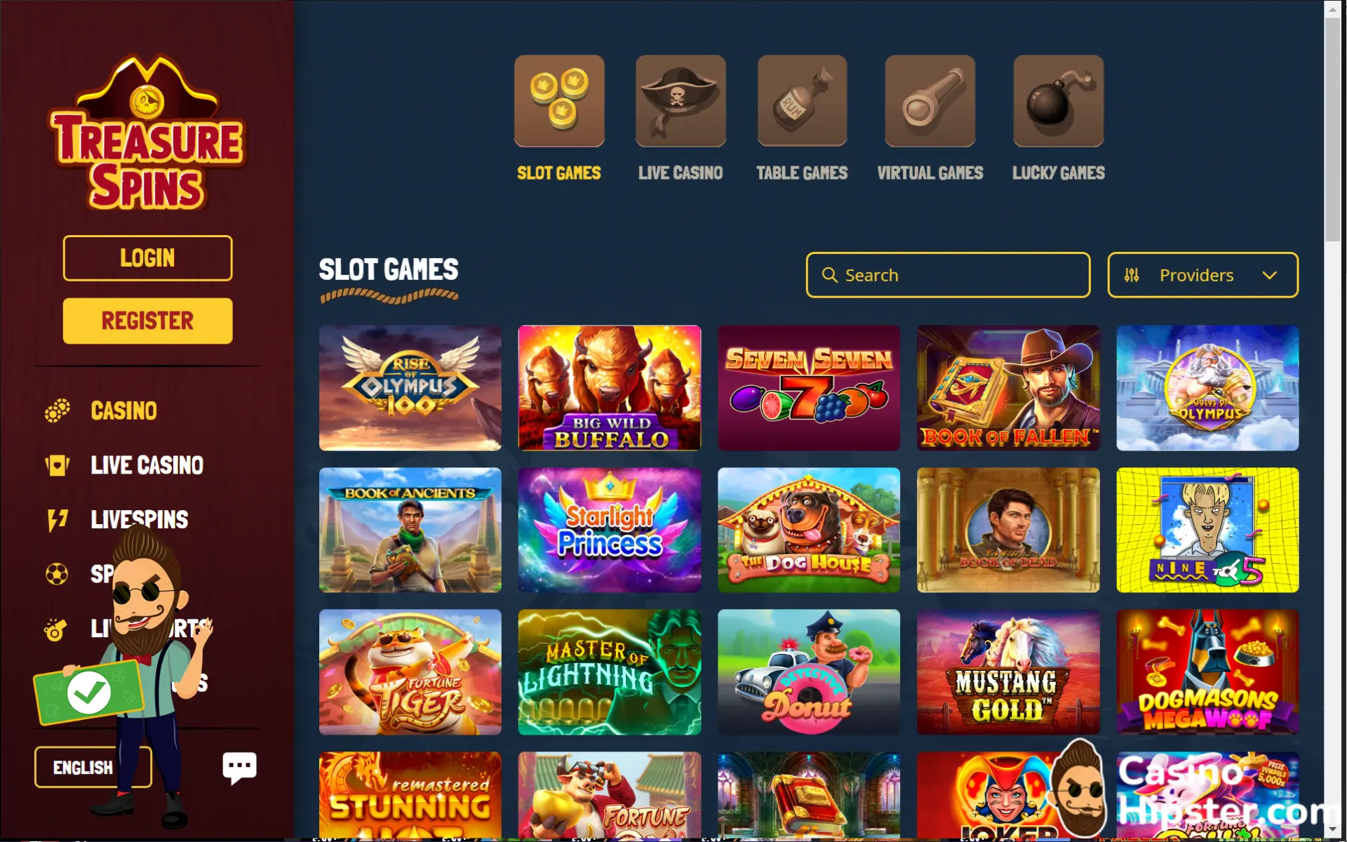 TreasureSpins Casino Games