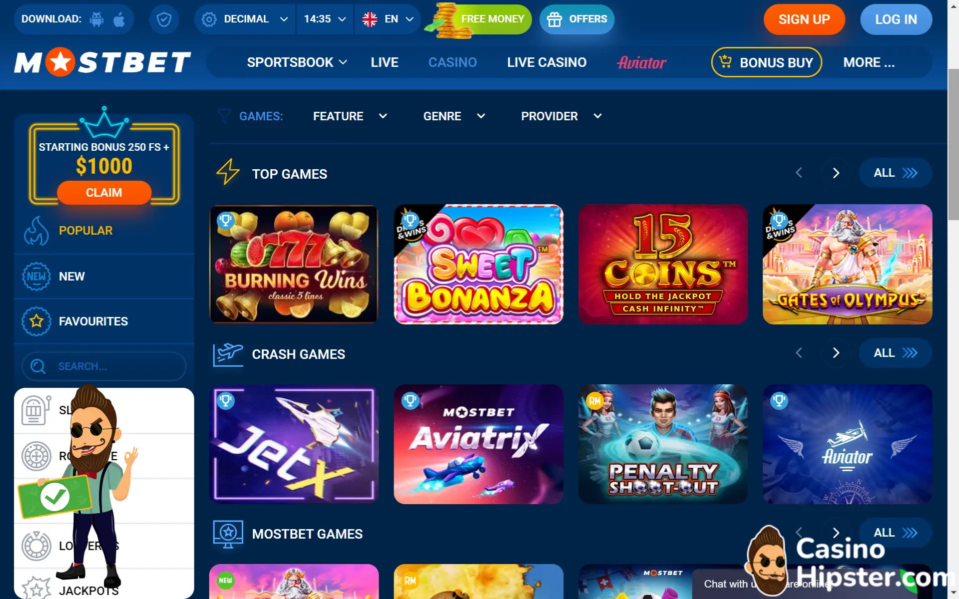 MostBet Casino Games