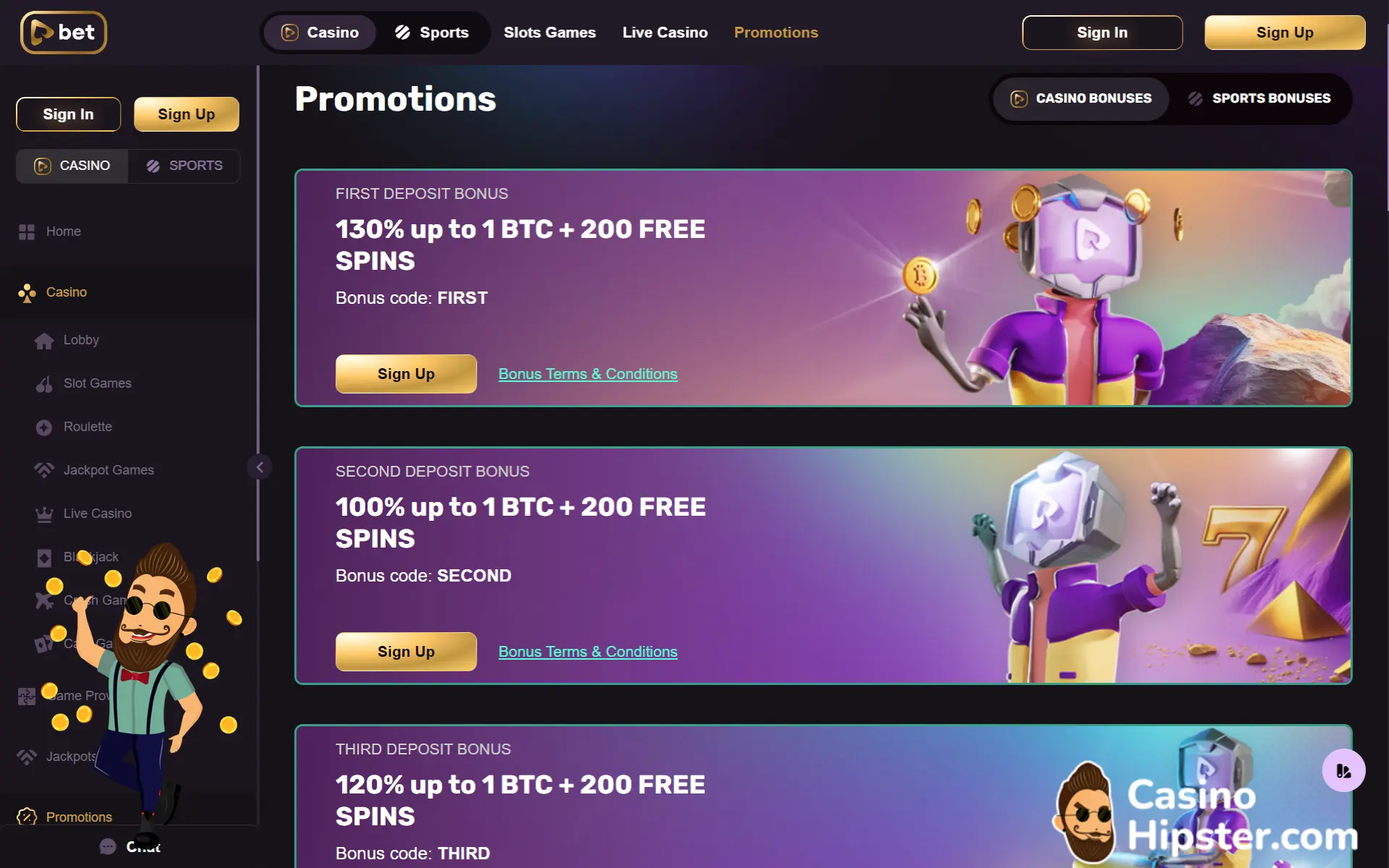 Playbet.io Casino Bonuses