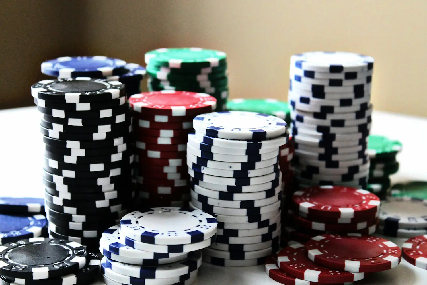 Stacked poker chips