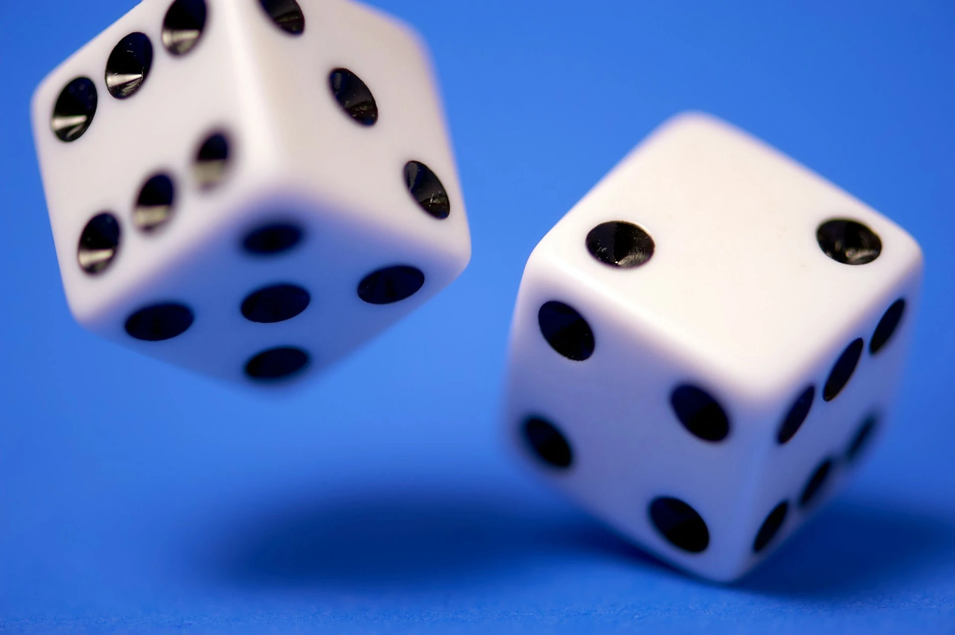 Dice on a blue background.