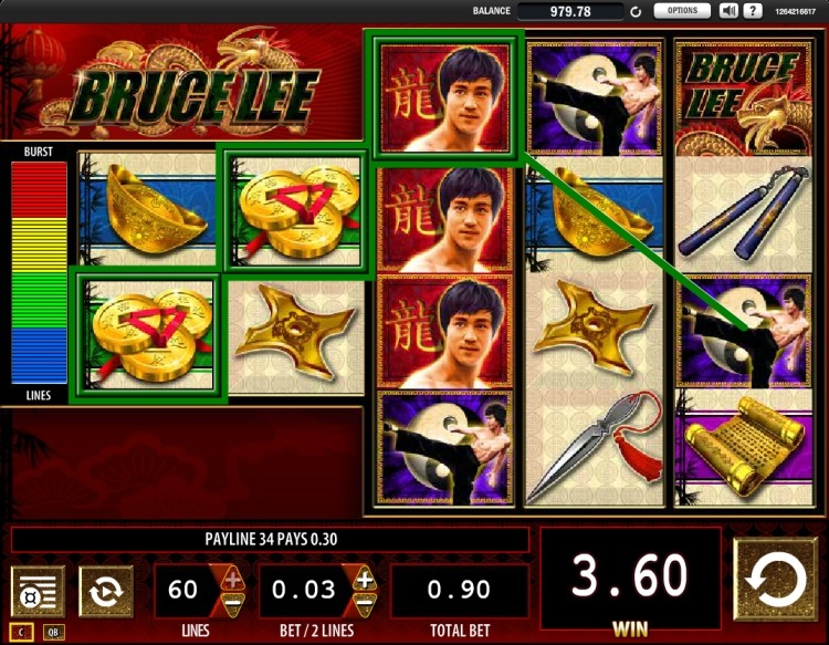 Bruce Lee slot WMS win