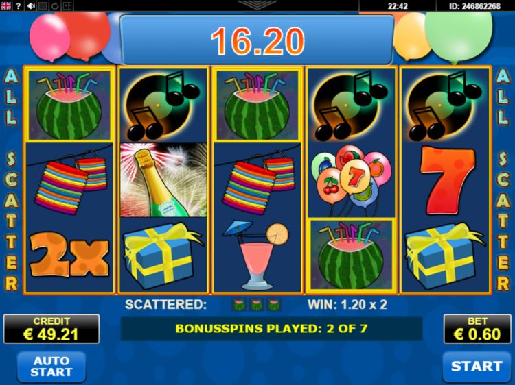 Party Time Amatic slot bonus win