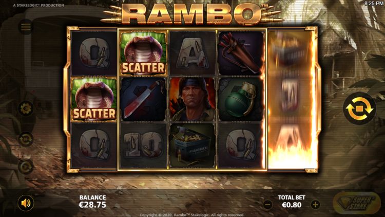 Rambo slot review Stakelogic feature respin