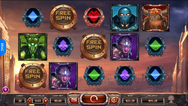 Super Heroes Yggdrasil free spins trigger