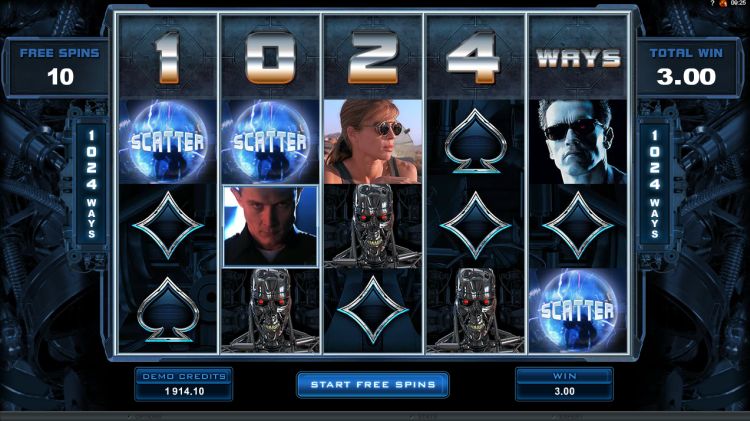 Terminator 2 microgaming free spins bonus