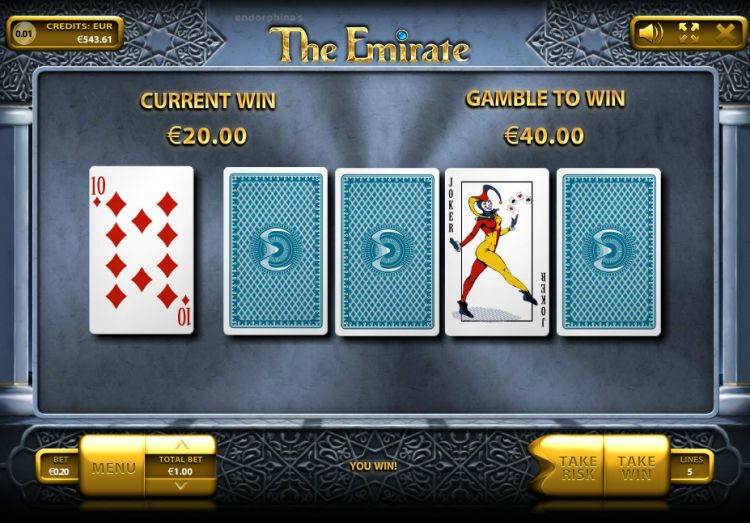 The Emirate slot review endorphina gamble feature